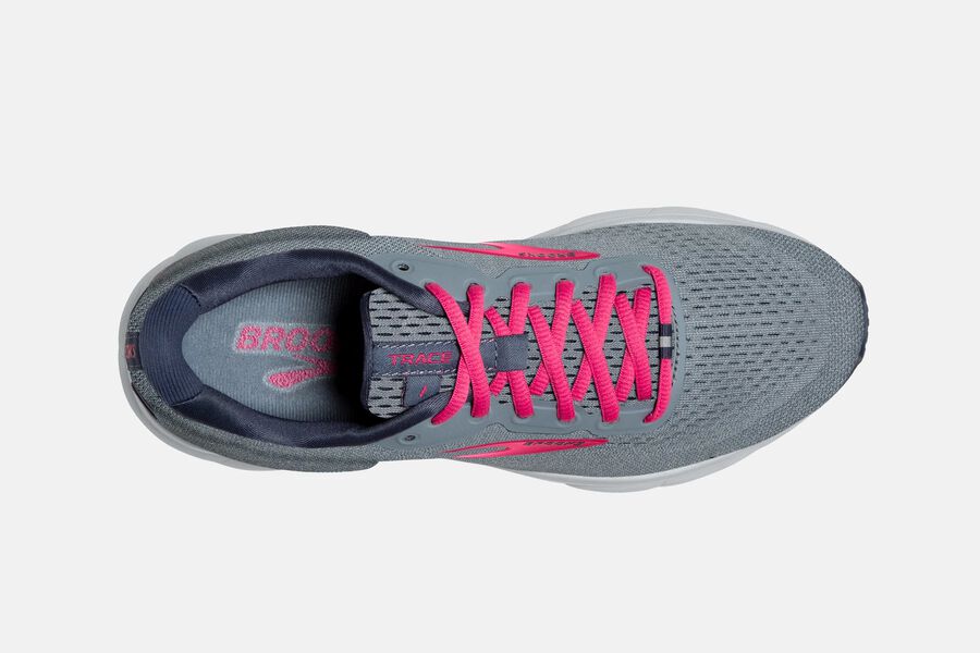 Trace Road Brooks Running Shoes NZ Womens - Grey/Pink - LRCYIT-042